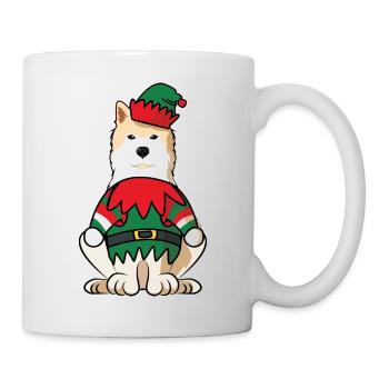 Hokkaido Dog Elf Costume Adorable Christmas Oufit - Mug - white - Right