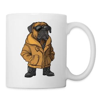 Bulldog Chien Cool Hiver - Mug blanc - blanc - Droite