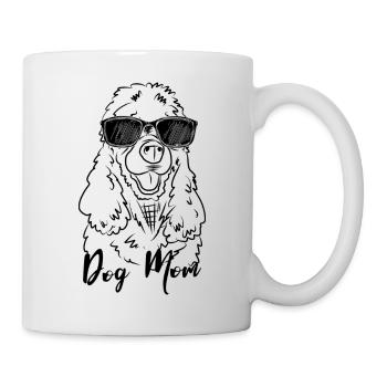 Pudel Hund Mama Hundeliebhaber Geschenk für Frauen - Tasse - Weiß - Rechts