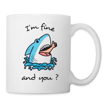 Hai Surfen Humor Lustig Ozean Strand Geschenk Surfen - Tasse - Weiß - Rechts