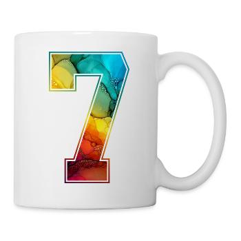 NR. 7 NUMMER 7 COLLEGE 7. GEBURTSTAG - Tasse - Weiß - Rechts