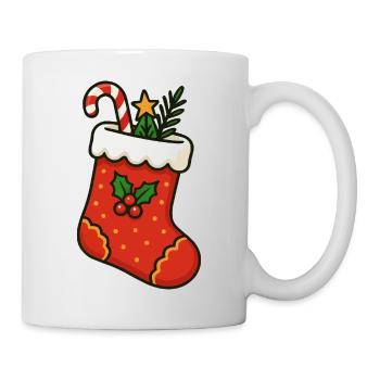 Christmas stocking with candy cane - Mug - white - Right