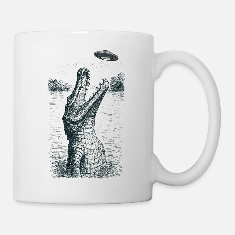Ufo Croc Meme - Tasse - Weiß