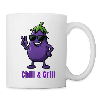 Aubergine - Chill & Grill Cartoon Légumes - Mug blanc - blanc - Droite