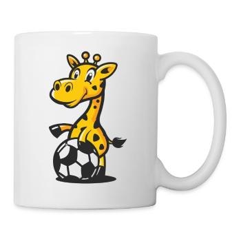 Giraffe Fußball Comic - Tasse - Weiß - Rechts
