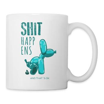 Shit happens, Ballondog - Mug - white - Right