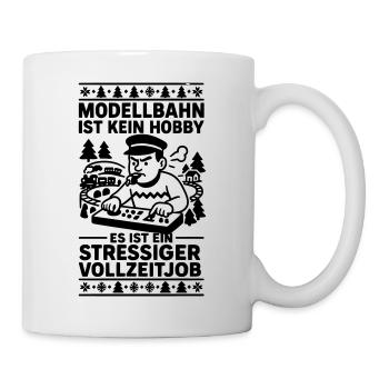 Stress au travail à temps plein dans le modélisme ferroviaire - Mug blanc - blanc - Droite