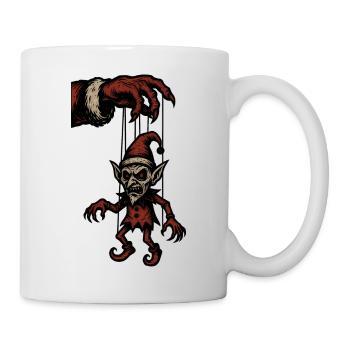 Gruseliger Weihnachtsmann Horror Elf Puppenspieler - Tasse - Weiß - Rechts