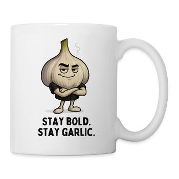 Knoblauch Bleib Stark Karikatur  - Tasse - Weiß - Rechts