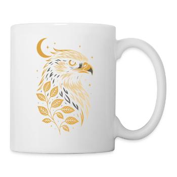 Horus Falke mit Mond – ägyptisches Symbol - Tasse - Weiß - Rechts