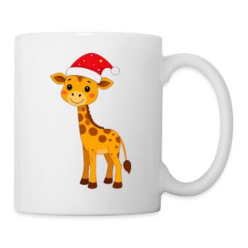Giraffe with Santa hat suitable for Christmas - Mug - white - Right