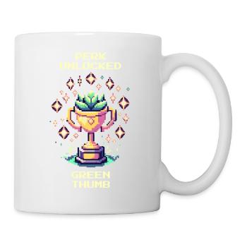 Perk Unlocked | Green Thumb | Gamer Humor - Mug - white - Right