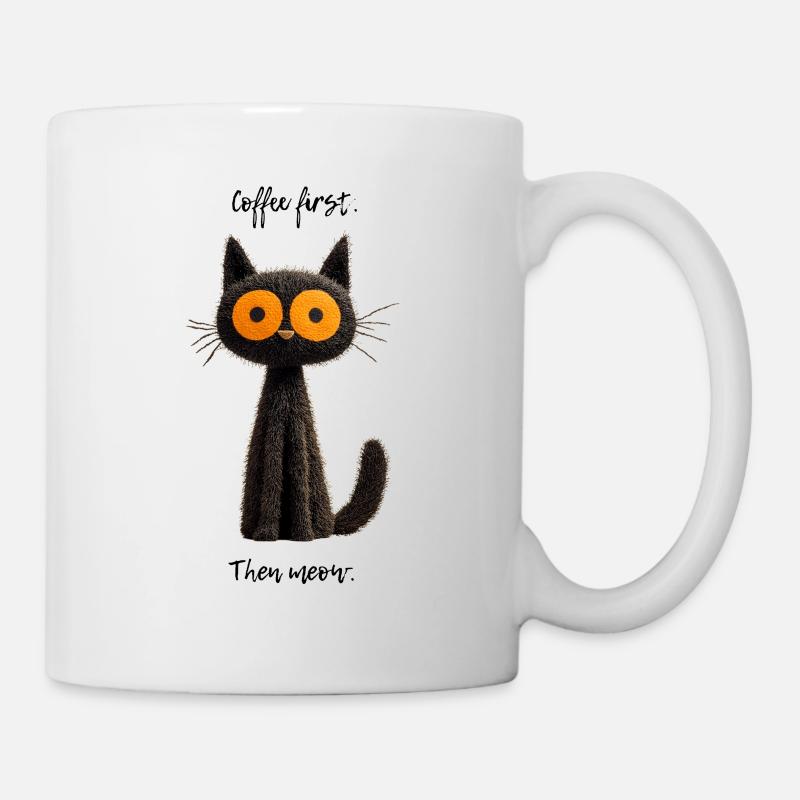 le café d’abord, puis le miaulement - Mug blanc - blanc