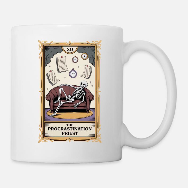 Le Prêtre Procrastination Procrastinateur Squelette - Mug blanc - blanc