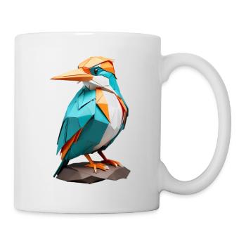 Perroquet géométrique oiseau en turquoise-orange - Mug blanc - blanc - Droite