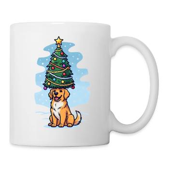 Dog with Christmas Tree Design - Mug - white - Right
