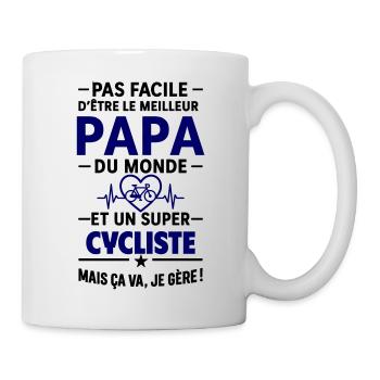Heart + Cycling – Super Dad Cyclist - Mug - white - Right