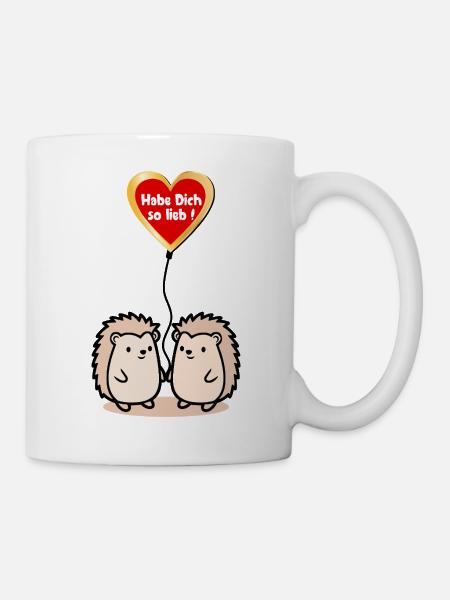 Valentinstag Herz Igel Paar - Tasse - Weiß