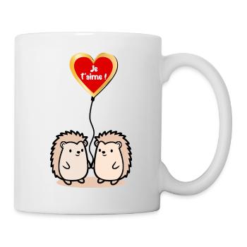 I Love You Igel Luftballons - Tasse - Weiß - Rechts