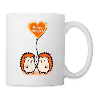 Ich liebe euch, Igel - Tasse - Weiß - Rechts