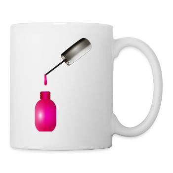Pink nail polish with drops - Mug - white - Right