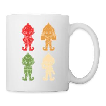 Weihnachtsmann Weihnachtself Weihnachten - Tasse - Weiß - Rechts
