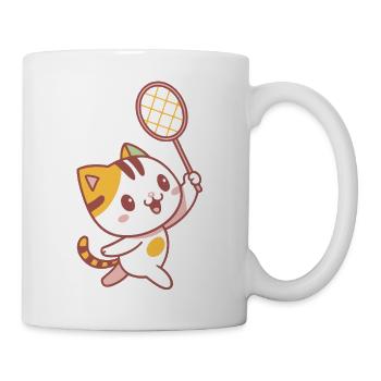 Happy Badminton Kitten - Mug - white - Right
