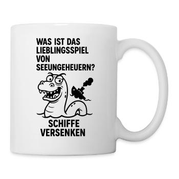 schiffe versenken seeungeheuer lustig kinder witz - Tasse - Weiß - Rechts