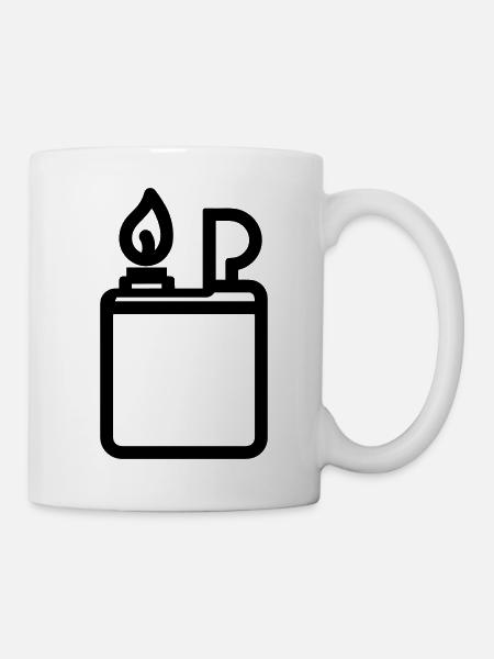 Feuerzeug - Tasse - Weiß