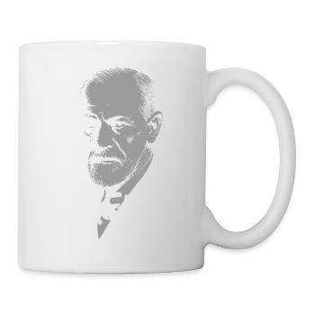 Portrait d’icône psychanalytique du Dr Freud - Mug blanc - blanc - Droite