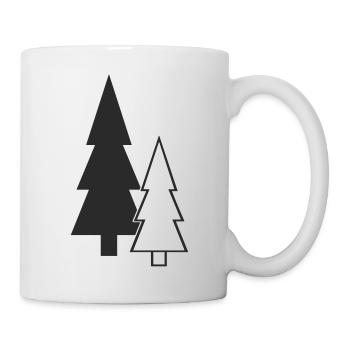 Waldsilhouette Tannen - Tasse - Weiß - Rechts