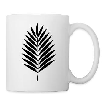 Palm Leaf Silhouette Tropical Minimal Style - Mug - white - Right