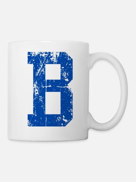 Buchstabe b Sport Retro - Tasse - Weiß