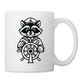 Raccoon Captain Navigation - Mug - white - Right