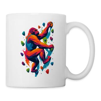Bouldering Climbing Power Gorilla Silverback Strong - Mug - white - Right