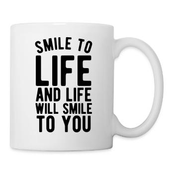 Smile To Life – Positive Motivation White - Tasse - Weiß - Rechts
