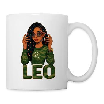 Löwenkönigin – Lock-Afro-Mädchen Strahlende Kraft - Tasse - Weiß - Rechts