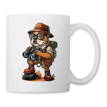 Funny Bulldog Explorer Hiking Camping Adventure - Mug - white - Right