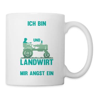 Ich Bin Papa Und Landwirt Nichts Jagt Mir Angst Ei - Tasse - Weiß - Rechts