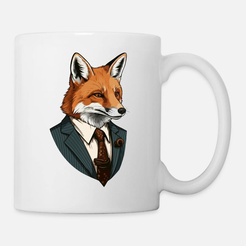 Renard en costume - Mug blanc - blanc