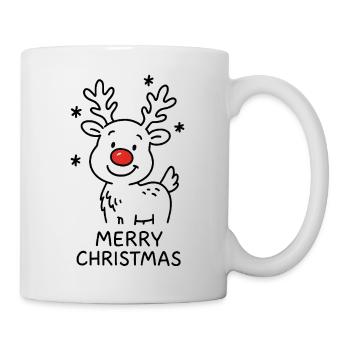 Renne Rudolph Joyeux Noël doux - Mug blanc - blanc - Droite