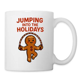 Gingerbread jumps into the holidays - Mug - white - Right