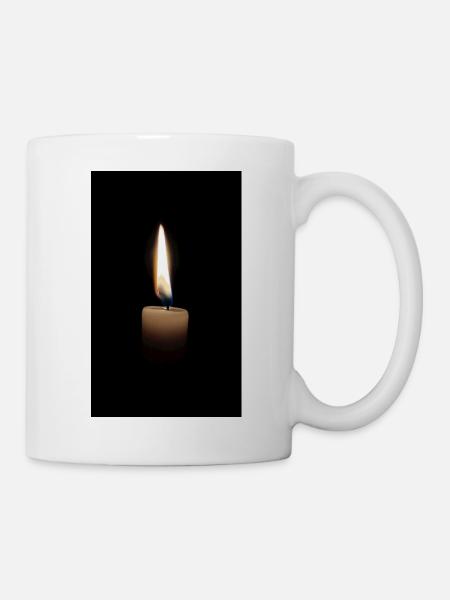 The flame of a candle in the dark - Mug - white