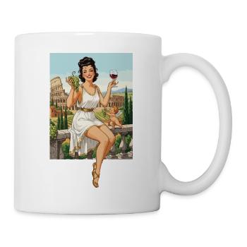 Pin Up Italy Rom Wein und Trauben - Tasse - Weiß - Rechts