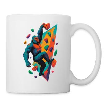 Bouldering Climbing Force Gorilla Silverback Gifted - Mug - white - Right