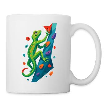 Cadeau de lézard grimpeur de gecko escaladeur de bloc - Mug blanc - blanc - Droite