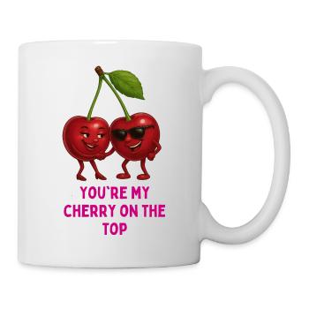 Cherry love on top - Mug - white - Right