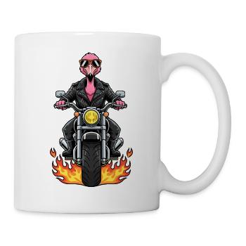 Cool Biker Flamingo Motorcycle Flames - Mug - white - Right
