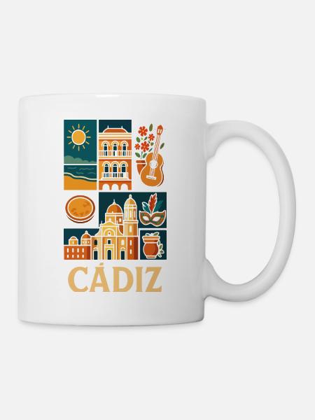 Cadix Mosaïque Côte et Musique - Mug blanc - blanc