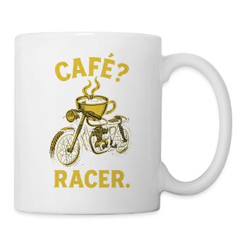 café racer motorcycle, coffee lover biker - Mug - white - Right
